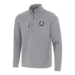 Indianapolis Colts Antigua Insider Quarter-Zip Pullover Top Gray