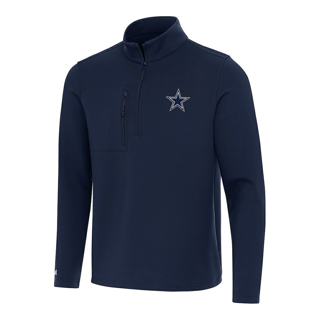 Dallas Cowboys Antigua Insider Quarter-Zip Pullover Top Navy