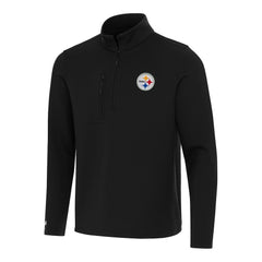 Pittsburgh Steelers Antigua Insider Quarter-Zip Pullover Top Black