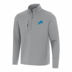 Detroit Lions Antigua Insider Quarter-Zip Pullover Top Gray