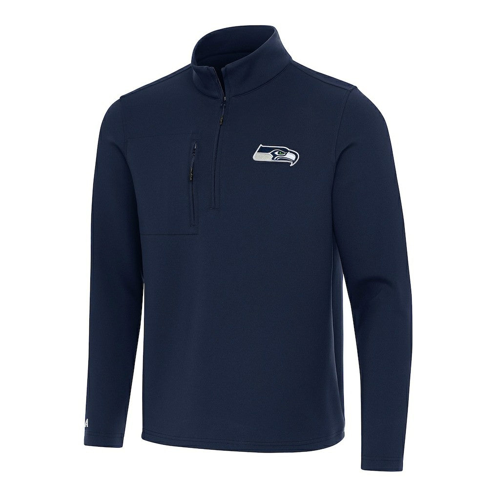 Seattle Seahawks Antigua Insider Quarter-Zip Pullover Top College Navy