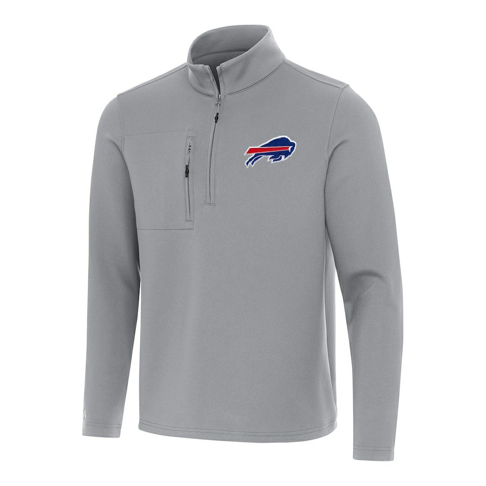Buffalo Bills Antigua Insider Quarter-Zip Pullover Top Gray