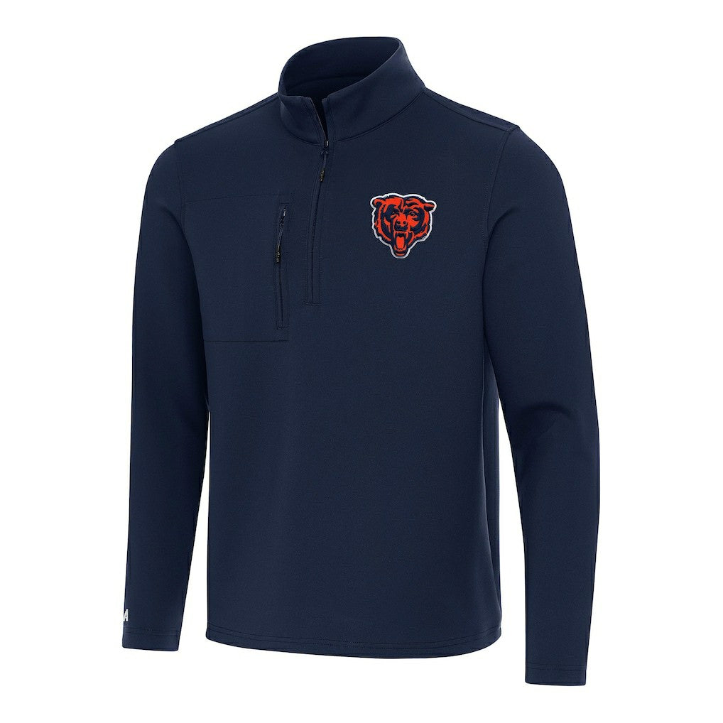 Chicago Bears Antigua Bear Logo Insider Quarter-Zip Pullover Top Navy