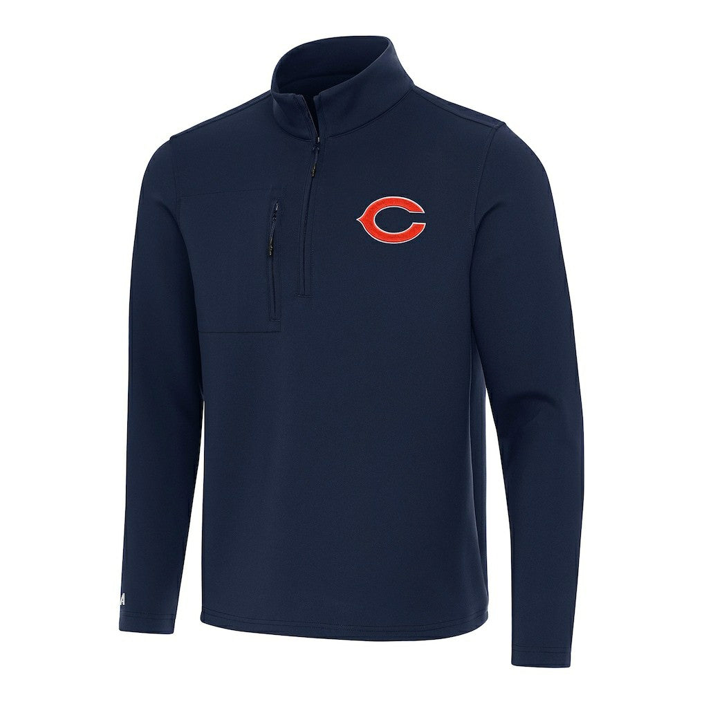 Chicago Bears Antigua Insider Quarter-Zip Pullover Top Navy