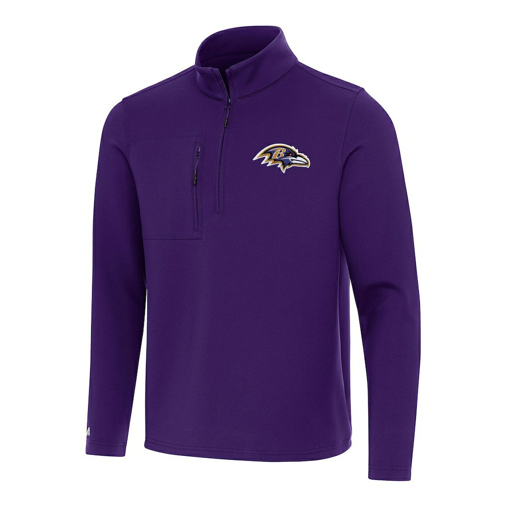 Baltimore Ravens Antigua Insider Quarter-Zip Pullover Top Purple