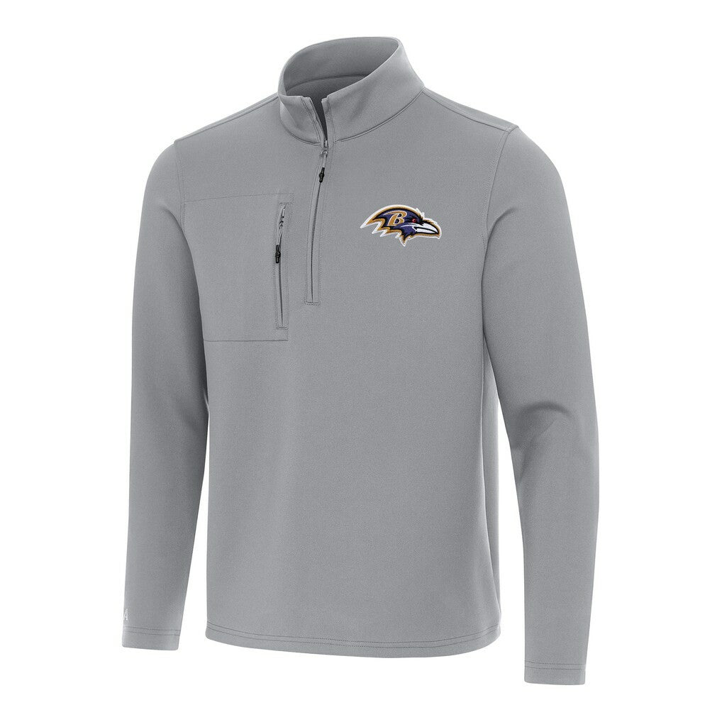 Baltimore Ravens Antigua Insider Quarter-Zip Pullover Top Gray