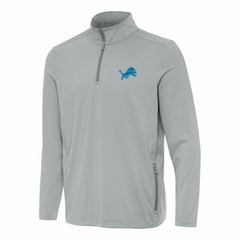Detroit Lions Antigua Perilous Quarter-Zip Pullover Top Gray