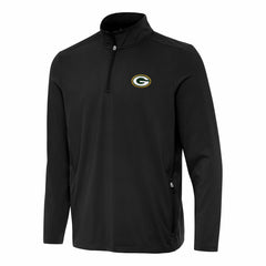 Green Bay Packers Antigua Perilous Quarter-Zip Pullover Top Black