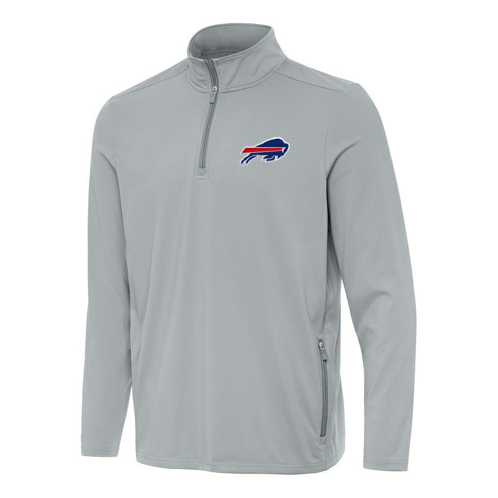 Buffalo Bills Antigua Perilous Quarter-Zip Pullover Top Gray