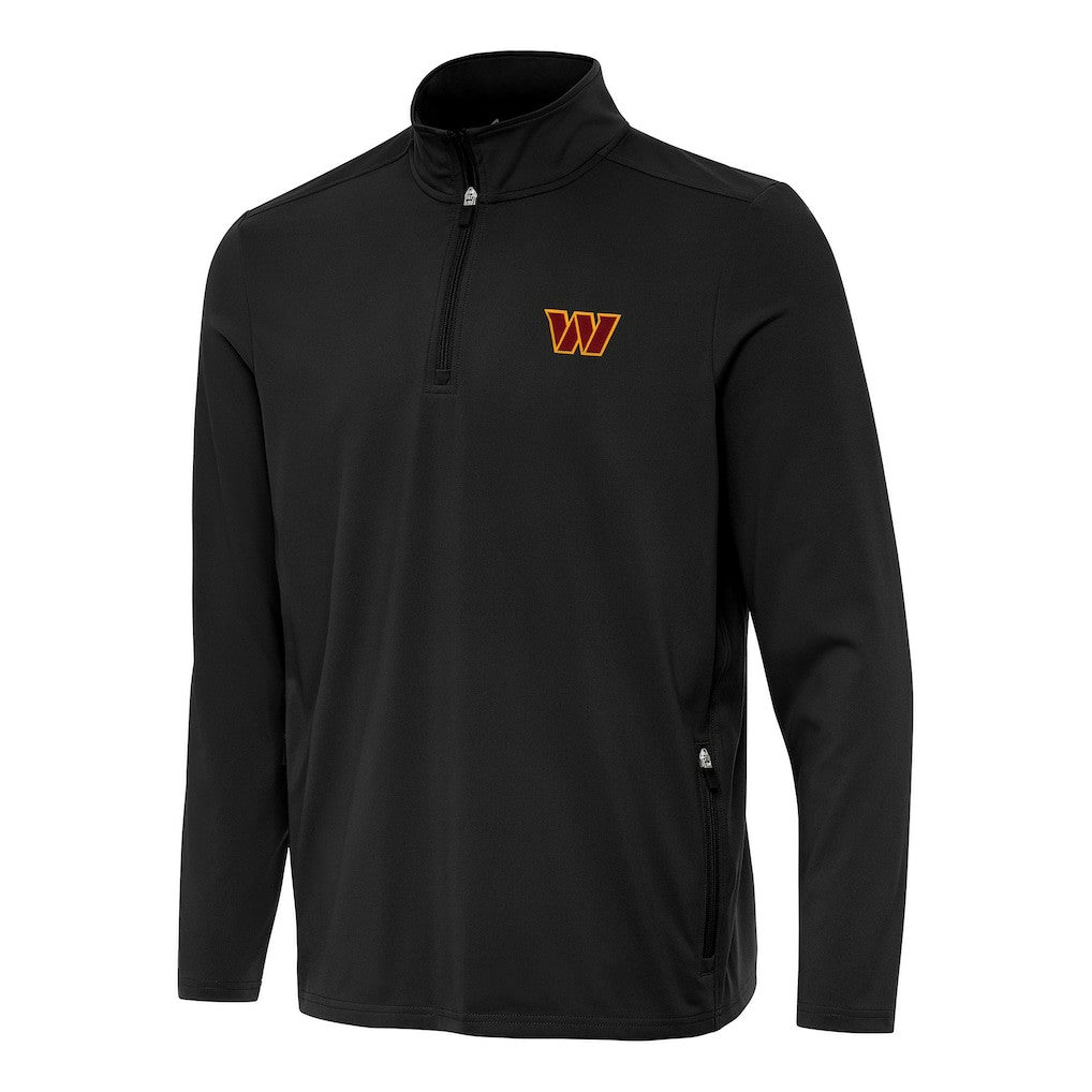 Washington Commanders Antigua Perilous Quarter-Zip Pullover Top Black