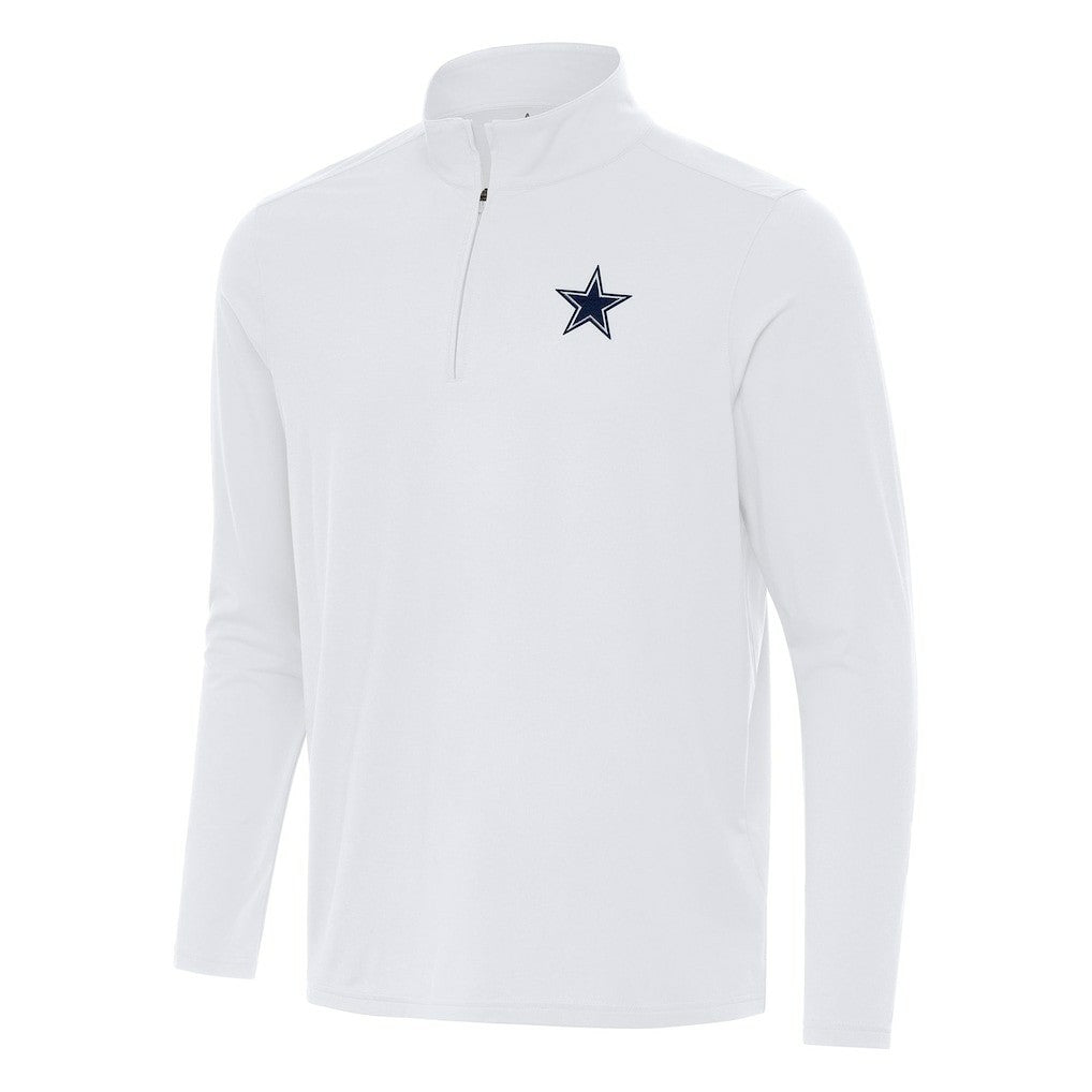 Dallas Cowboys Antigua Intent Quarter-Zip Pullover Top White