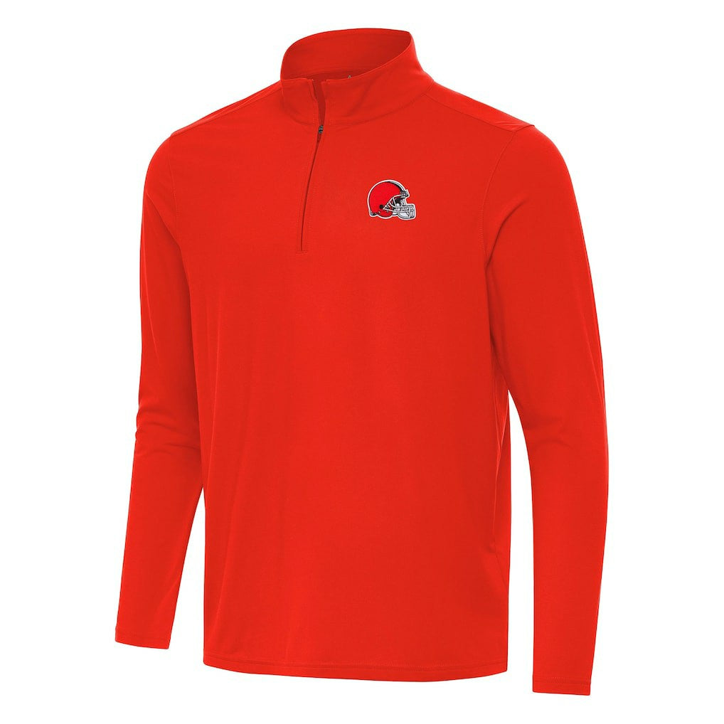 Cleveland Browns Antigua Intent Quarter-Zip Pullover Top Orange