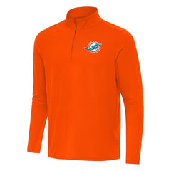 Miami Dolphins Antigua Intent Quarter-Zip Pullover Top Orange