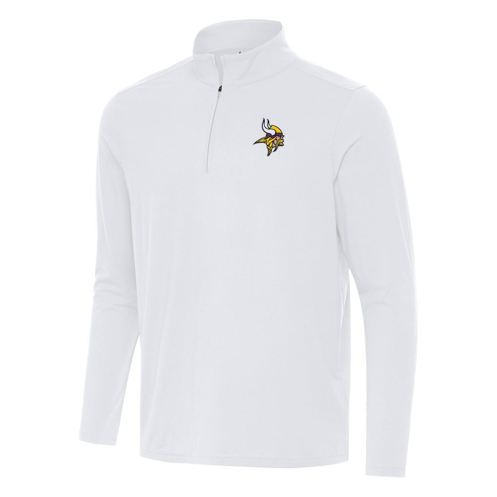 Minnesota Vikings Antigua Intent Quarter-Zip Pullover Top White