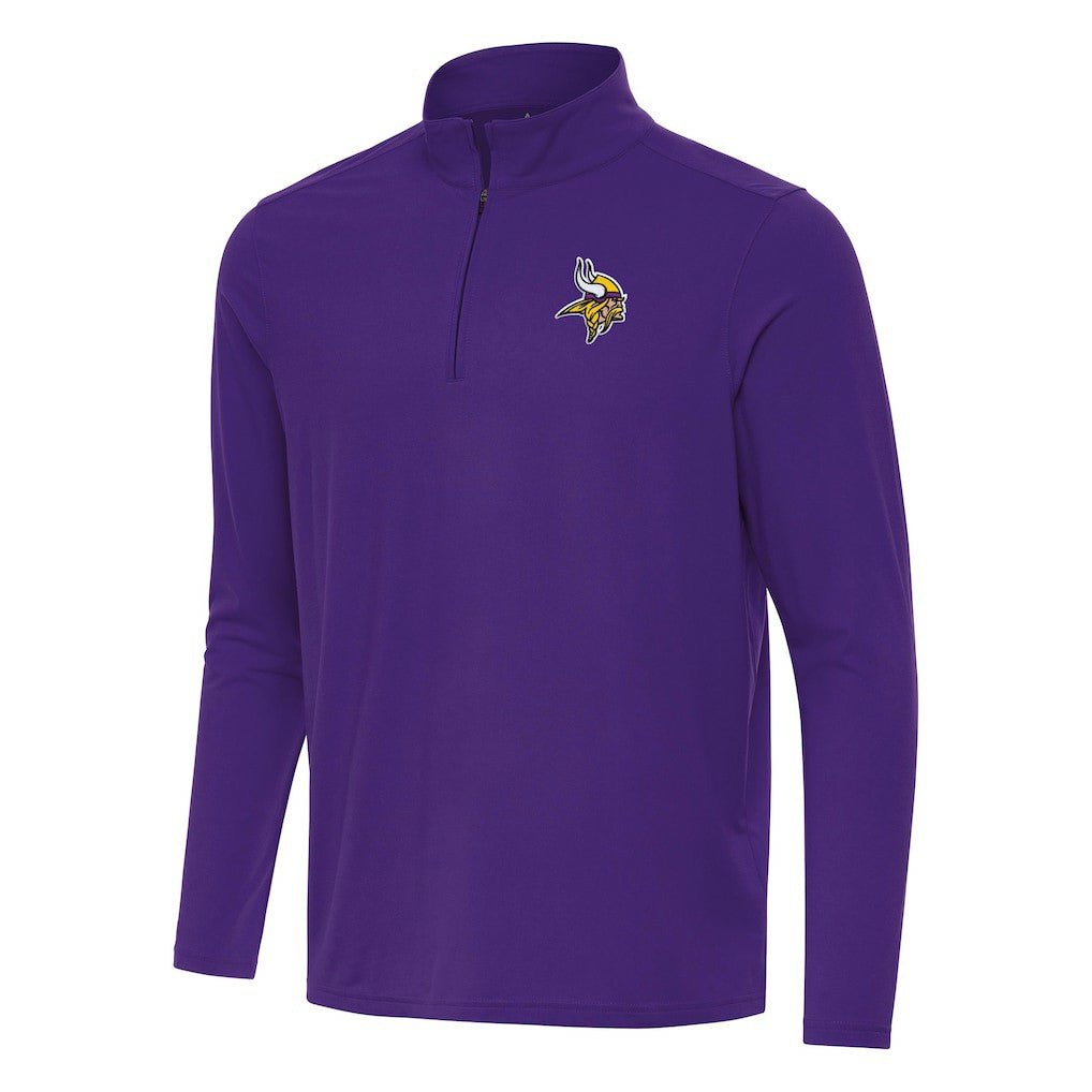 Minnesota Vikings Antigua Intent Quarter-Zip Pullover Top Purple