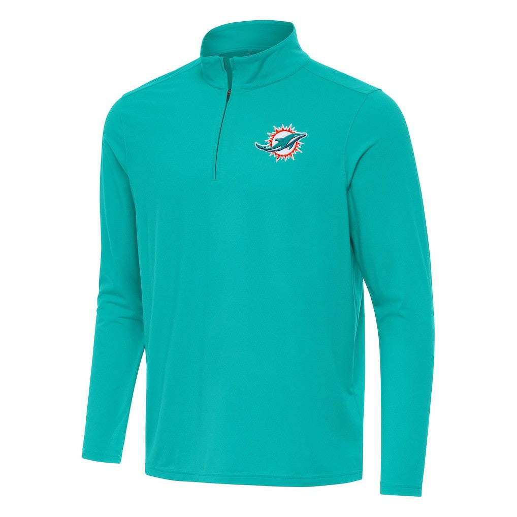 Miami Dolphins Antigua Intent Quarter-Zip Pullover Top Aqua