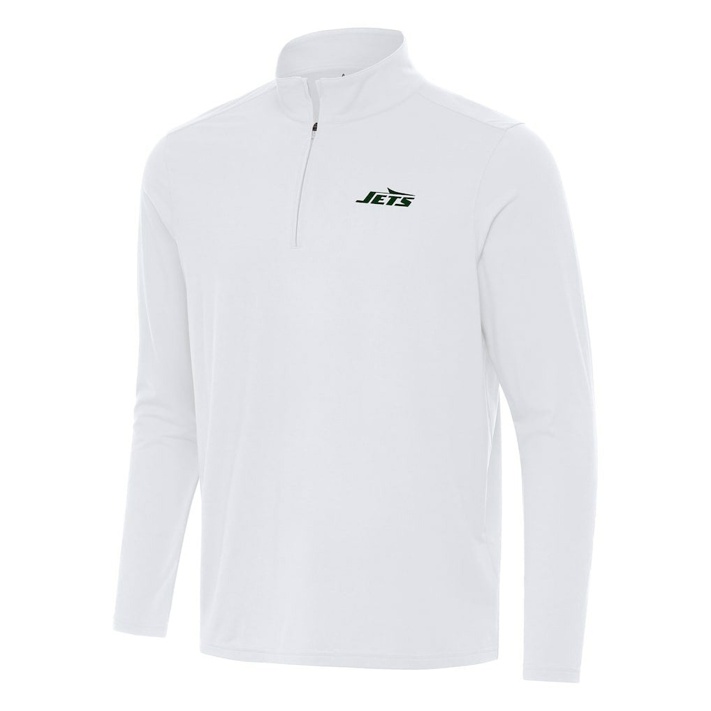 New York Jets Antigua Intent Quarter-Zip Pullover Top White