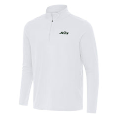 New York Jets Antigua Intent Quarter-Zip Pullover Top White