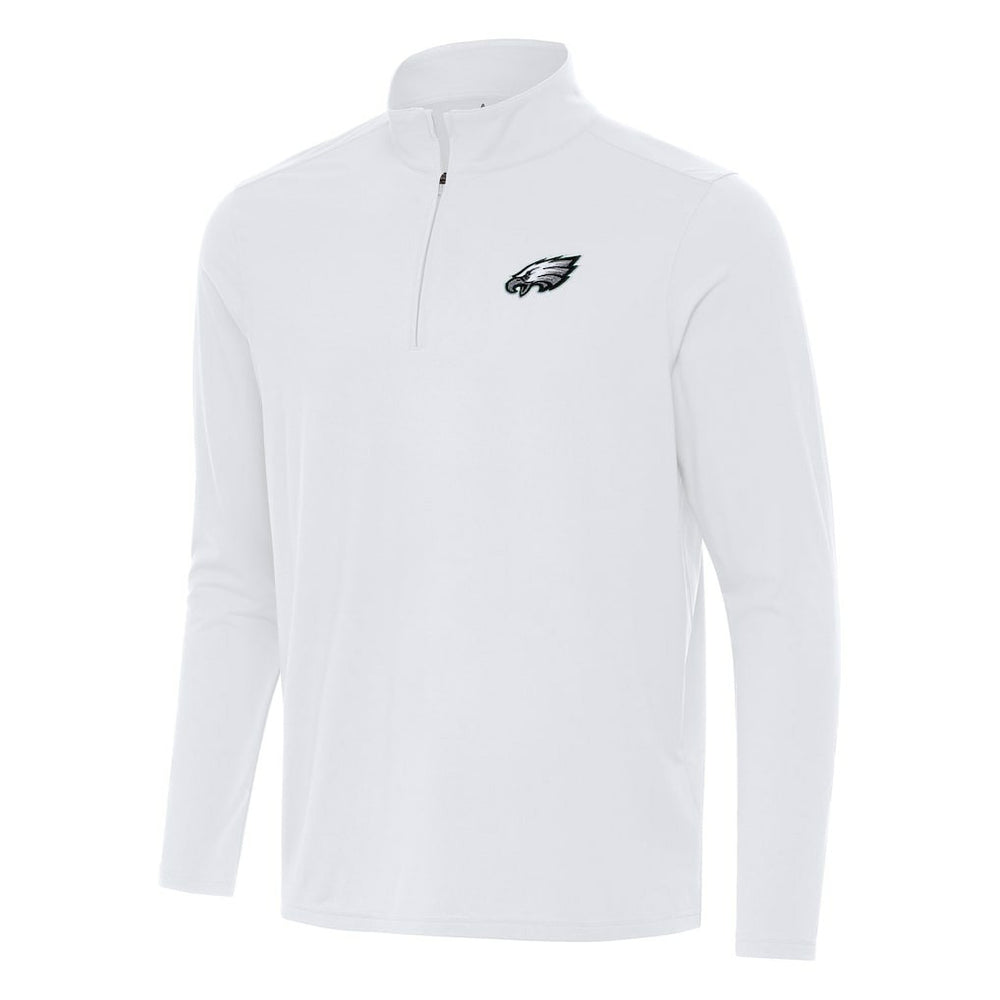 Philadelphia Eagles Antigua Intent Quarter-Zip Pullover Top White