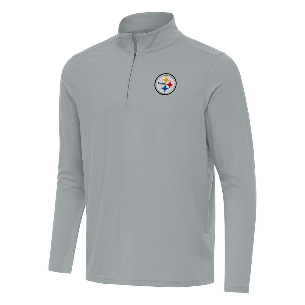 Pittsburgh Steelers Antigua Intent Quarter-Zip Pullover Top Gray