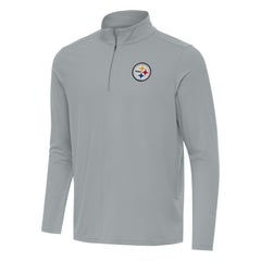 Pittsburgh Steelers Antigua Intent Quarter-Zip Pullover Top Gray