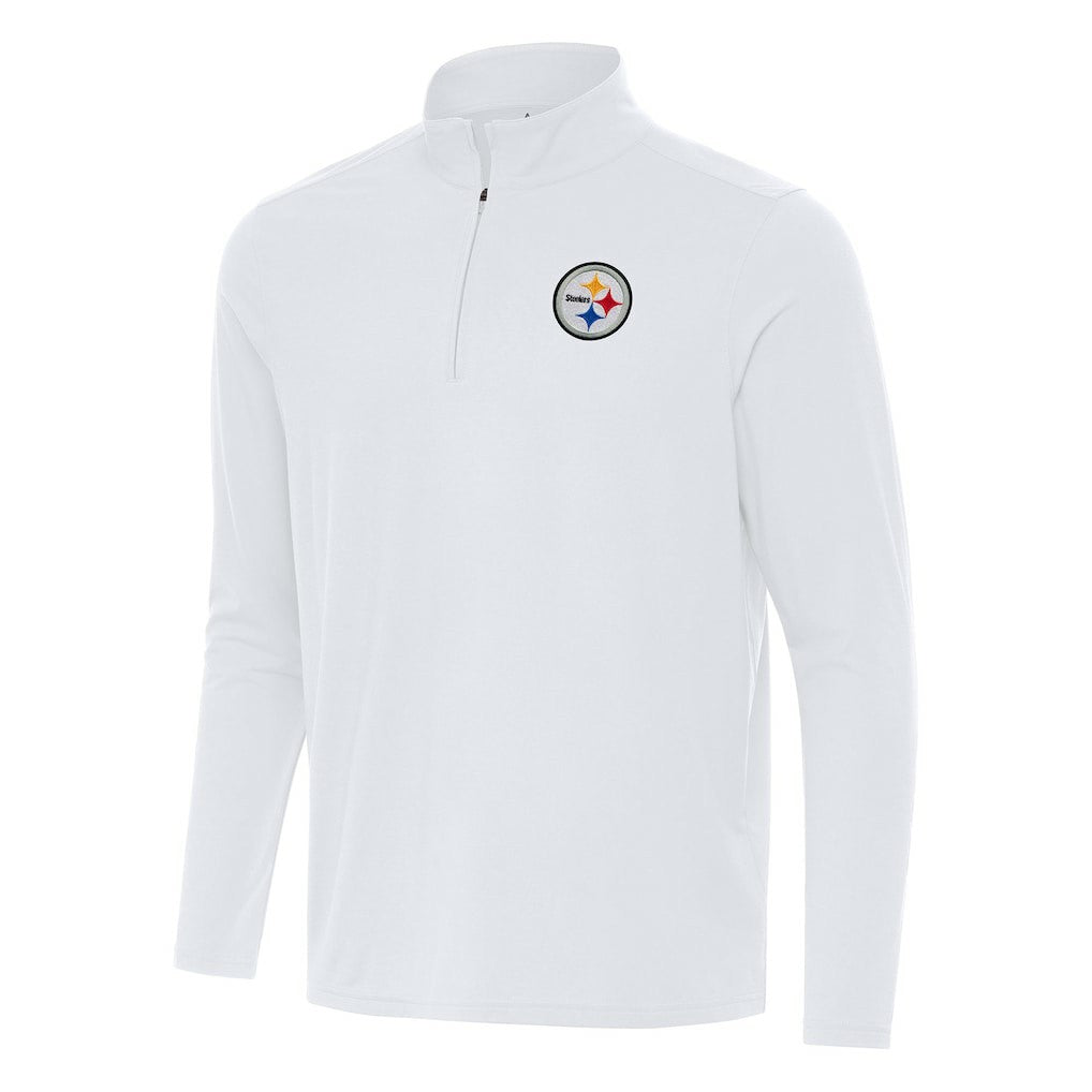 Pittsburgh Steelers Antigua Intent Quarter-Zip Pullover Top White