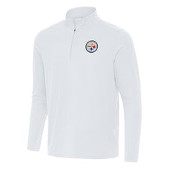 Pittsburgh Steelers Antigua Intent Quarter-Zip Pullover Top White