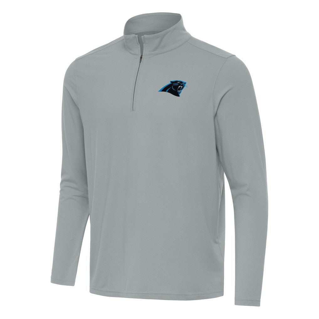 Carolina Panthers Antigua Intent Quarter-Zip Pullover Top Gray
