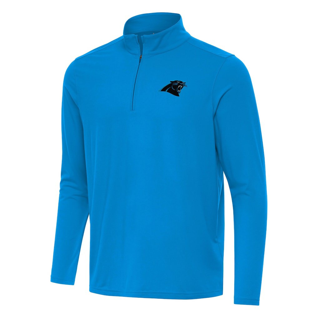 Carolina Panthers Antigua Intent Quarter-Zip Pullover Top Blue