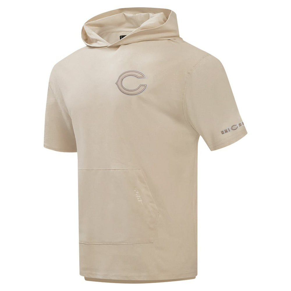 Chicago Bears Pro Standard Neutrals Capsule Short Sleeve Pullover Hoodie Tan