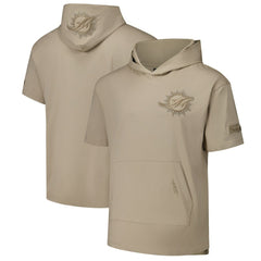 Miami Dolphins Pro Standard Neutrals Capsule Short Sleeve Pullover Hoodie Tan