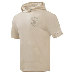 Las Vegas Raiders Pro Standard Neutrals Capsule Short Sleeve Pullover Hoodie Tan