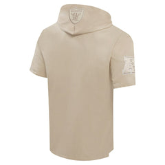Las Vegas Raiders Pro Standard Neutrals Capsule Short Sleeve Pullover Hoodie Tan