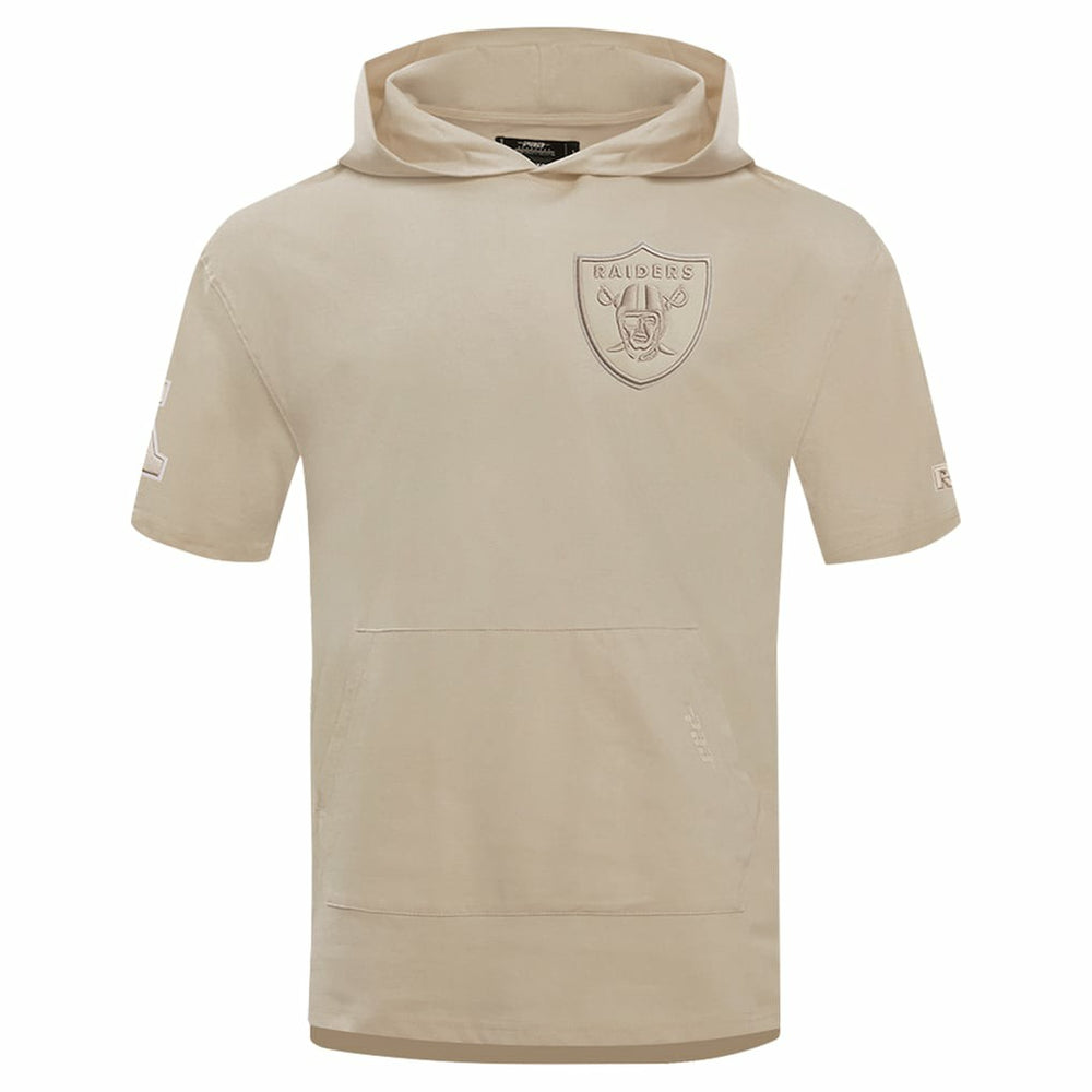 Las Vegas Raiders Pro Standard Neutrals Capsule Short Sleeve Pullover Hoodie Tan