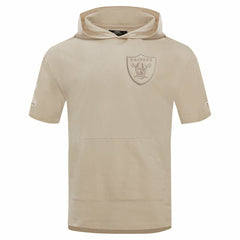 Las Vegas Raiders Pro Standard Neutrals Capsule Short Sleeve Pullover Hoodie Tan