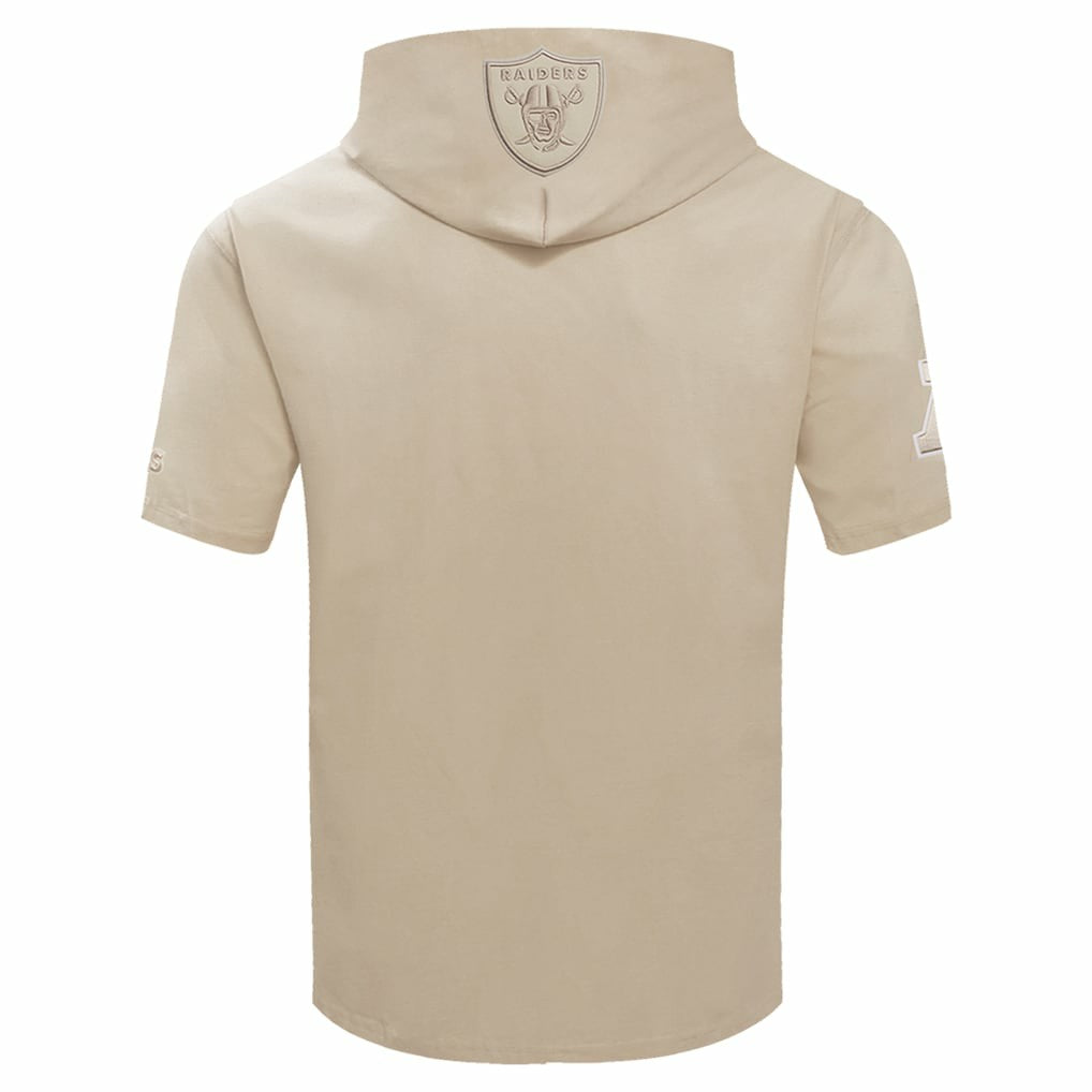 Las Vegas Raiders Pro Standard Neutrals Capsule Short Sleeve Pullover Hoodie Tan