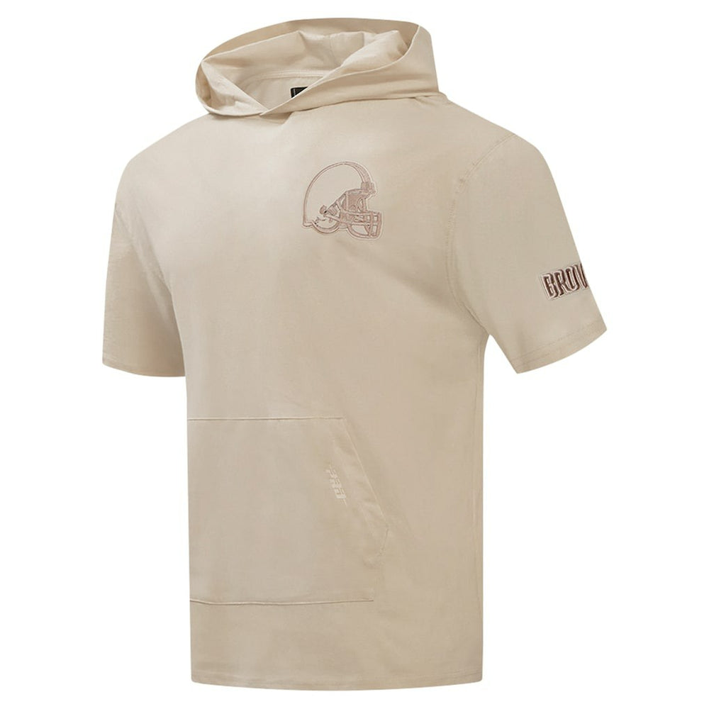 Cleveland Browns Pro Standard Neutrals Capsule Short Sleeve Pullover Hoodie Tan
