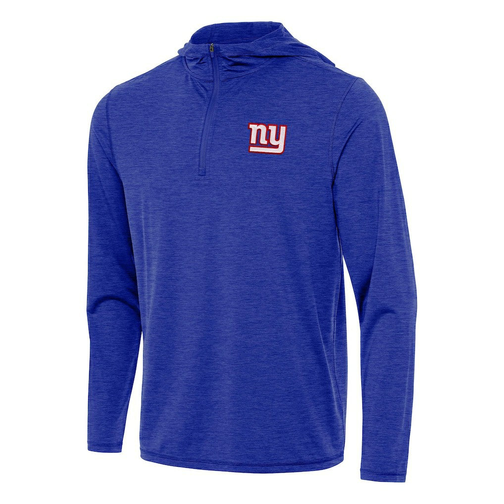 New York Giants Antigua Tidy Quarter-Zip Pullover Hoodie Heather Royal