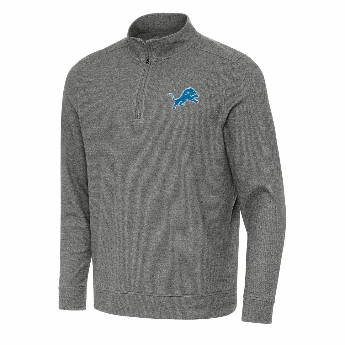 Detroit Lions Antigua Subtle Quarter-Zip Top Heather Black