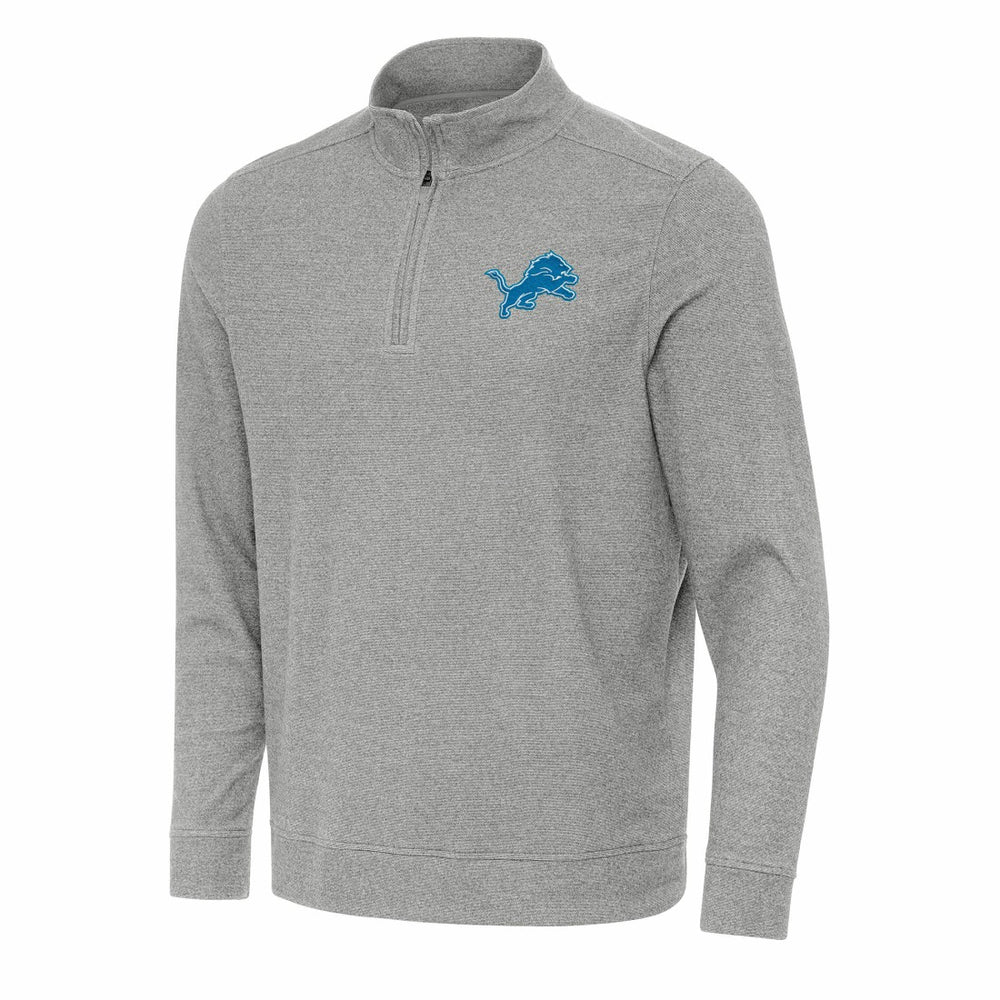 Detroit Lions Antigua Subtle Quarter-Zip Top Heather Gray