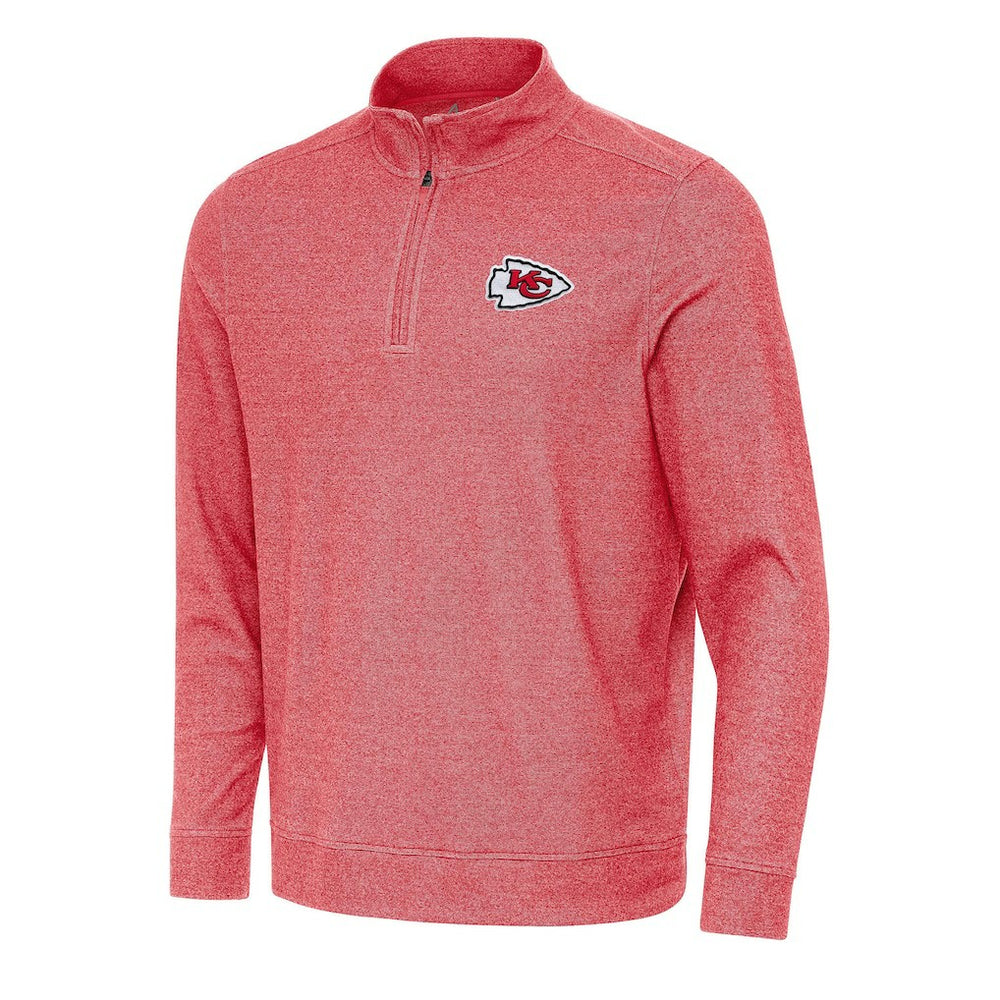 Kansas City Chiefs Antigua Subtle Quarter-Zip Top Heather Red