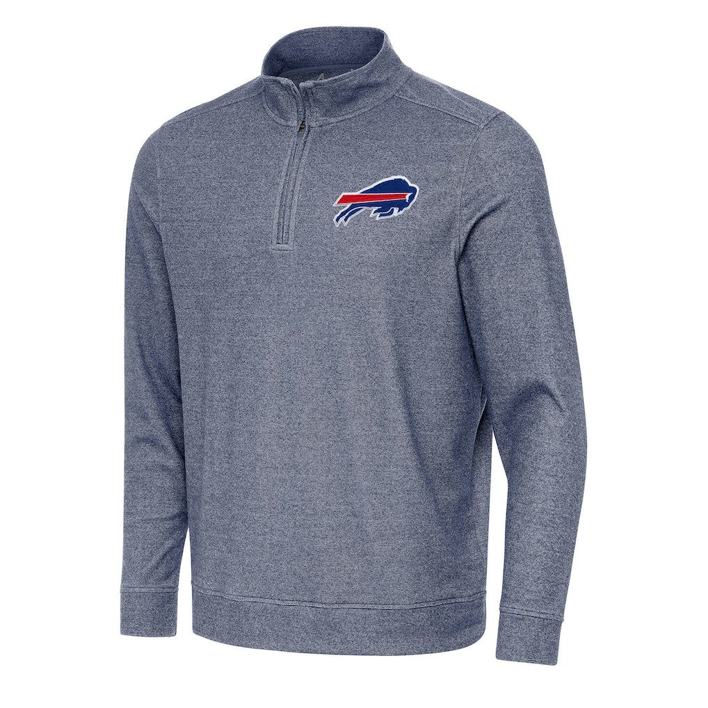 Buffalo Bills Antigua Subtle Quarter-Zip Top Heather Navy