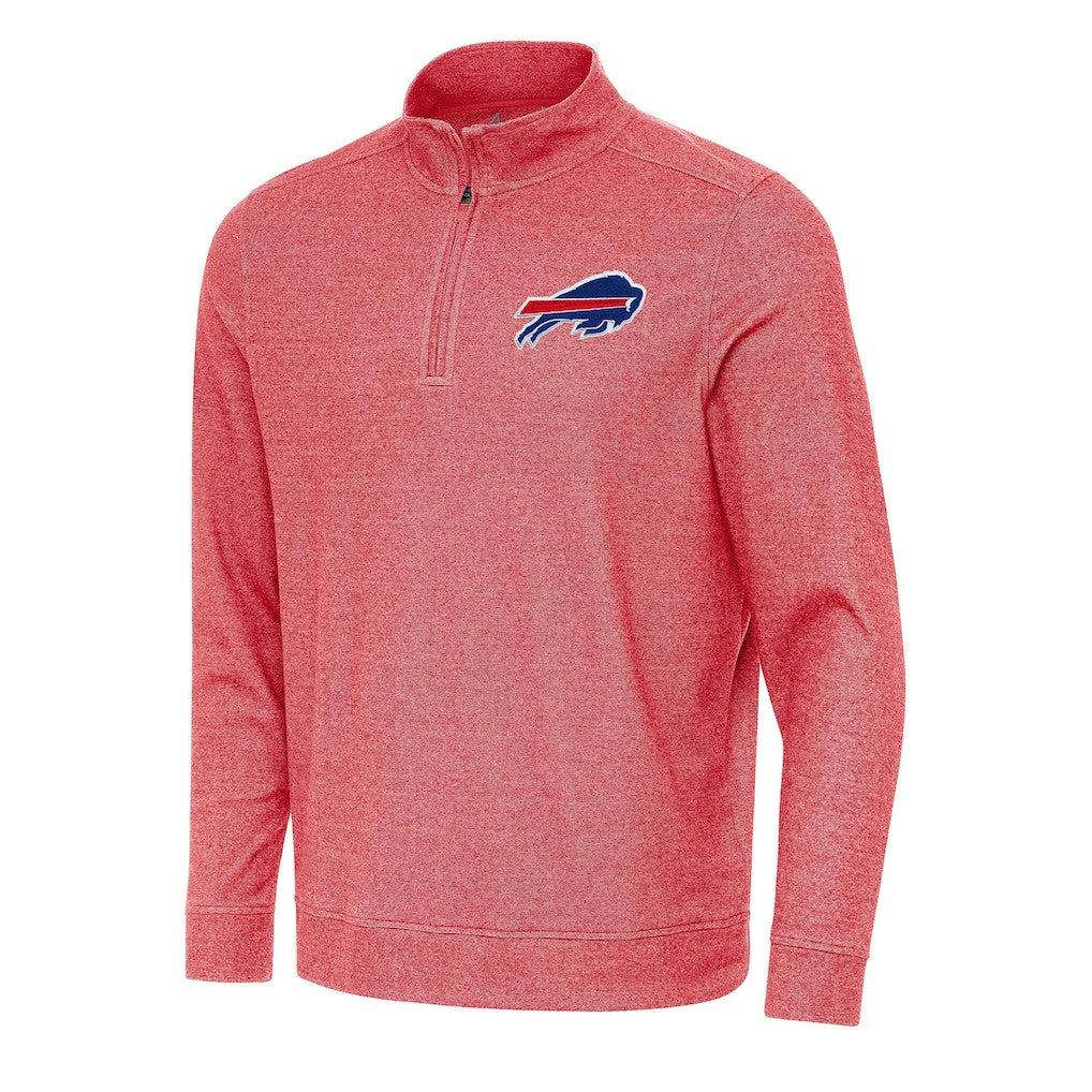 Buffalo Bills Antigua Subtle Quarter-Zip Top Heather Red