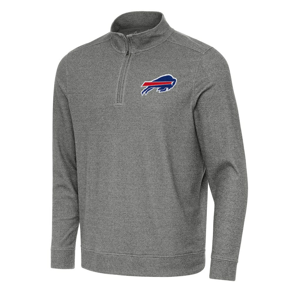 Buffalo Bills Antigua Subtle Quarter-Zip Top Heather Black