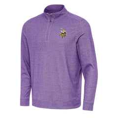Minnesota Vikings Antigua Subtle Quarter-Zip Top Heather Purple