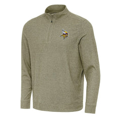 Minnesota Vikings Antigua Subtle Quarter-Zip Top Olive