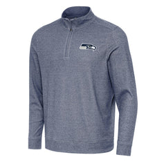 Seattle Seahawks Antigua Subtle Quarter-Zip Top Heather Navy