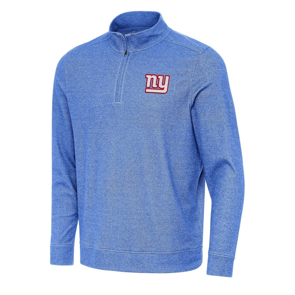 New York Giants Antigua Subtle Quarter-Zip Top Heather Royal
