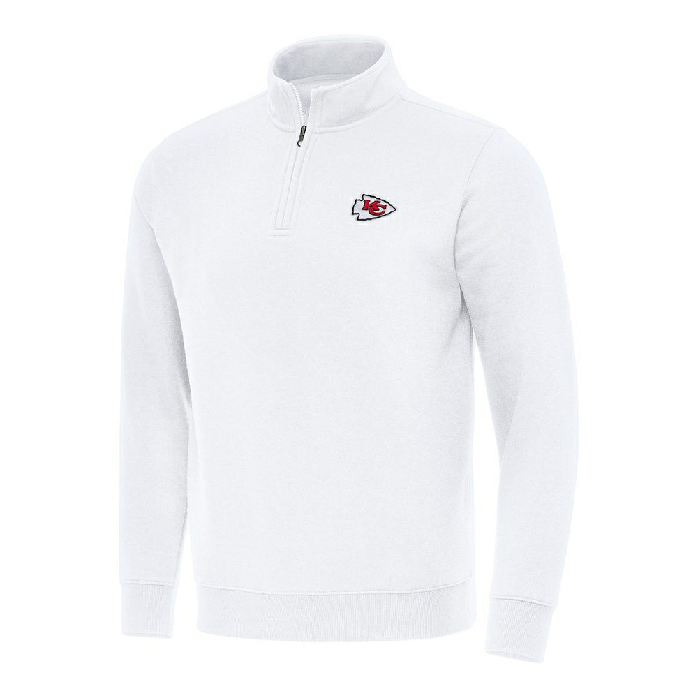 Kansas City Chiefs Antigua Victory Quarter-Zip Pullover Top White
