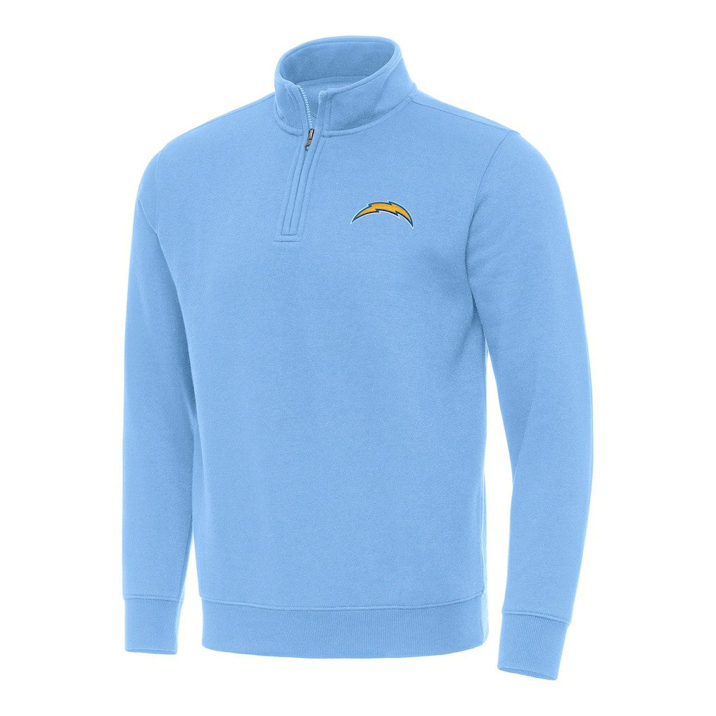 Los Angeles Chargers Antigua Victory Quarter-Zip Pullover Top Powder Blue